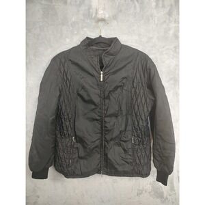 Wintro Fashion Swiss Made Black Quilted Bomber Jacket Size 1 Small